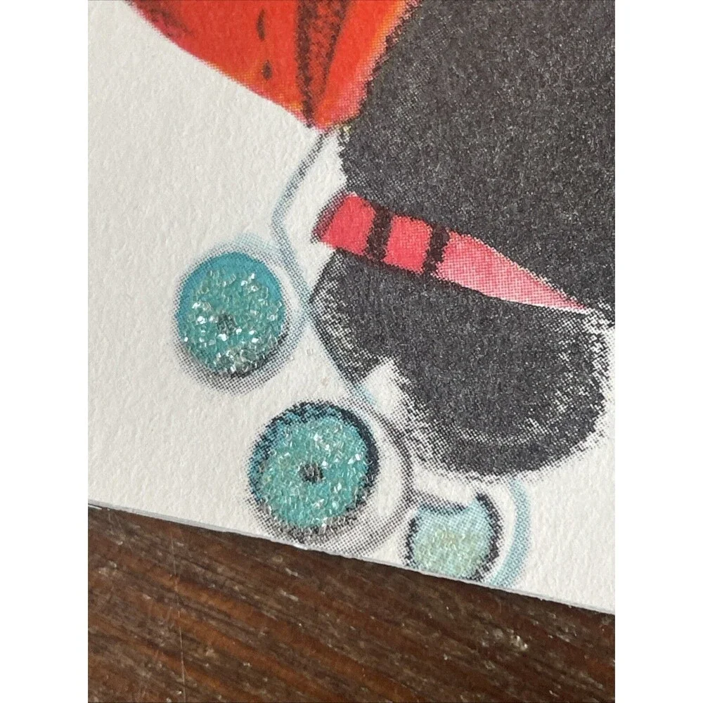Vintage Anthropomorphic Bear Glitter Father's Day Grandfather Card Buzza Cardozo